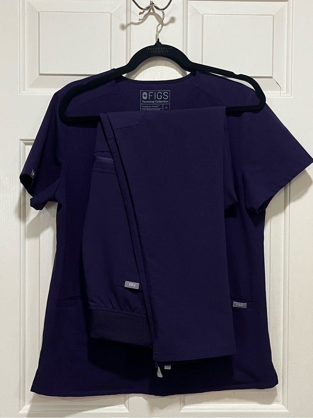 FIGS Deep Plum Scrub Top and Pants